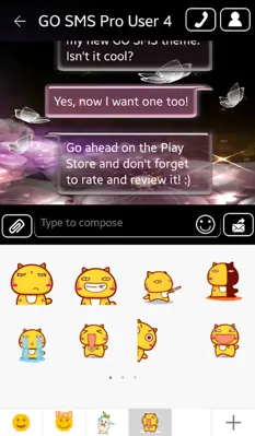 GO SMS Crystal Butterfly Theme android App screenshot 0