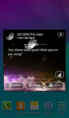 GO SMS Crystal Butterfly Theme android App screenshot 1