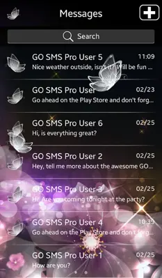 GO SMS Crystal Butterfly Theme android App screenshot 3