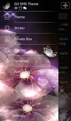 GO SMS Crystal Butterfly Theme android App screenshot 4